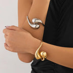 Asymmetric Large Water Drop Curb Bracelet silver