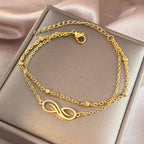 Infinity Double Chain Bracelet for Women gold