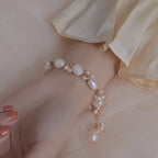 Baroque-Style Curb Bracelet with Pearls