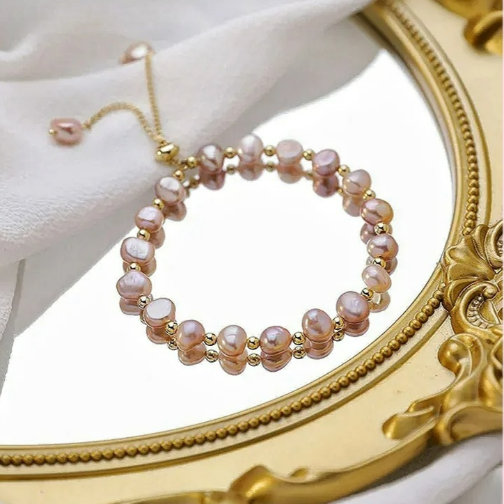 Pink Beaded ID Bracelet