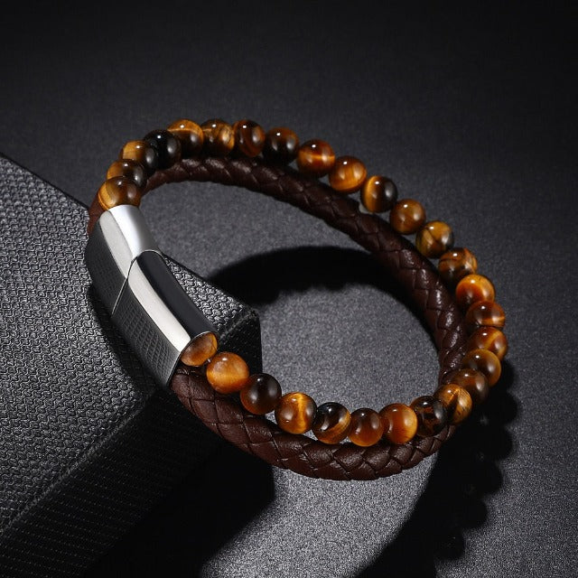 Black Tiger Eye Stone Curb Bracelet