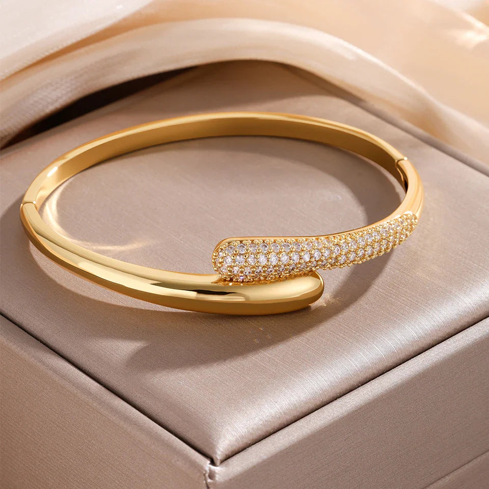 Water Drop Zircon Bracelet for Women gold