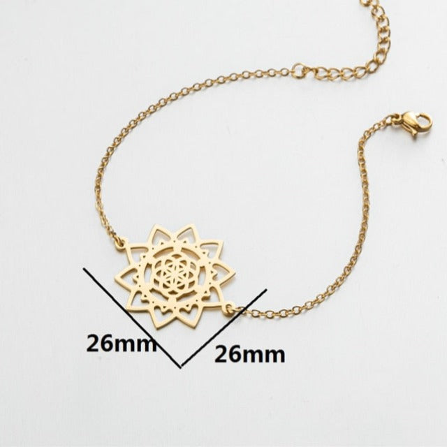 Bracelet Fleur de Vie Mandala Dawapara Chain Bracelet for Women