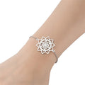 Bracelet Fleur de Vie Mandala Dawapara Chain Bracelet for Women Silver