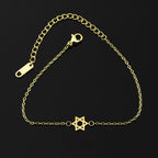 Hexagram Star of David Judaism Bracelet in gold