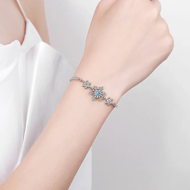 Women's Silver Snowflake Winter Bracelet