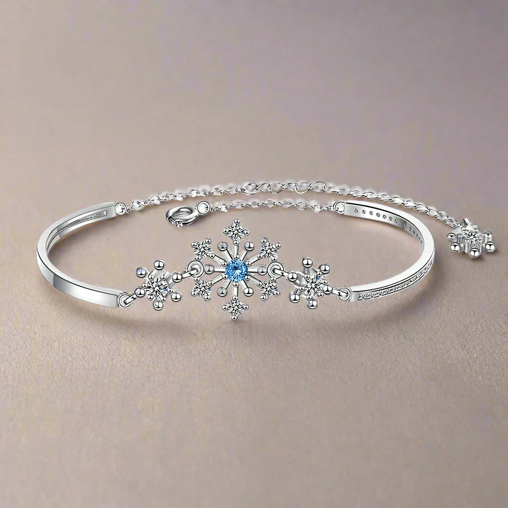 Women's Silver Snowflake Winter Bracelet