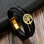 Men's Leather Tree of Life Bracelet style 3