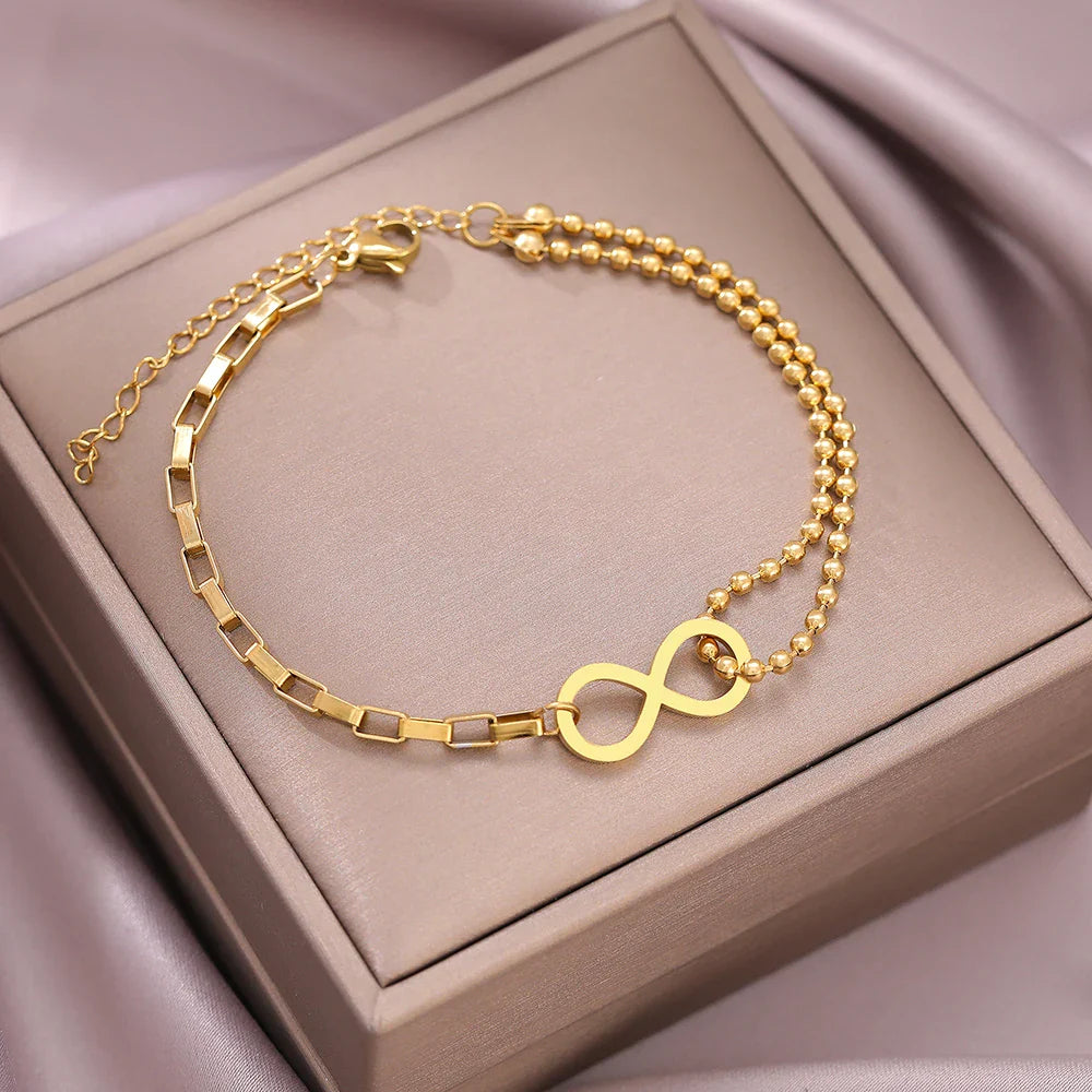 Gold or Silver Infinity Bracelet gold