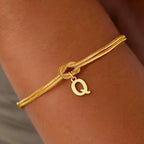 Initial and Knot Bracelet - Letter