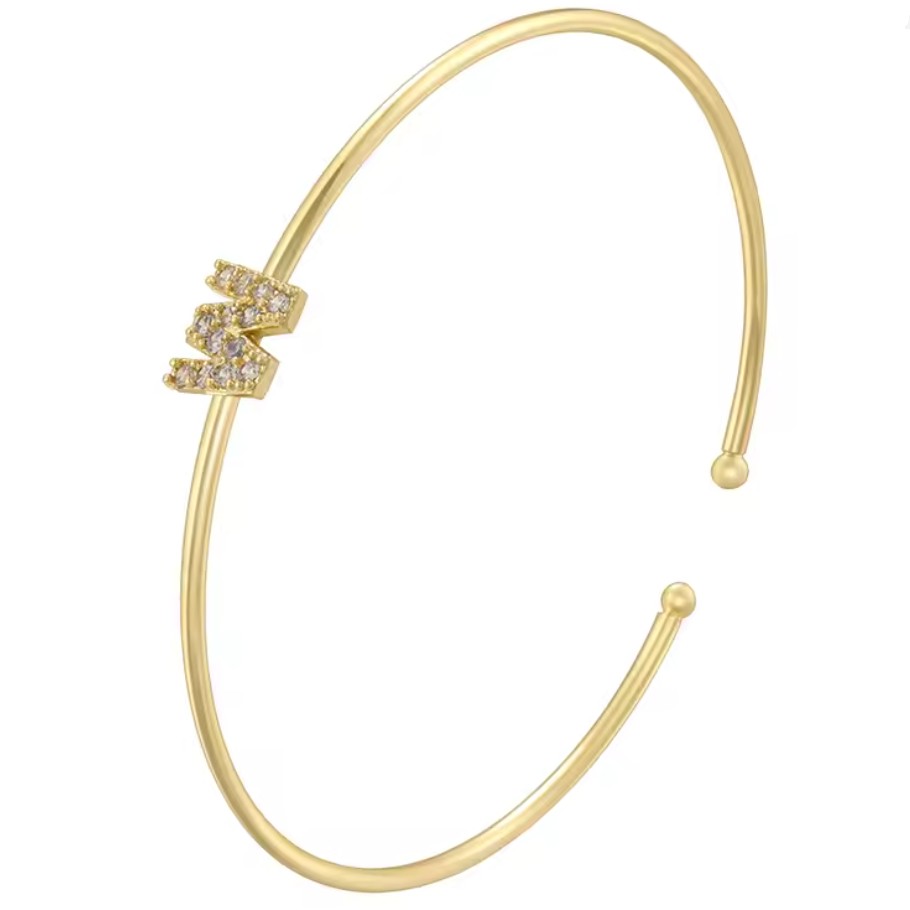 Minimalist initial bracelet - letter