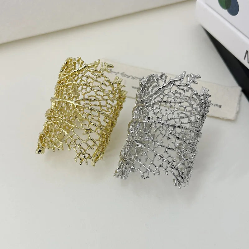 Wide Coral Women’s Bracelet gold