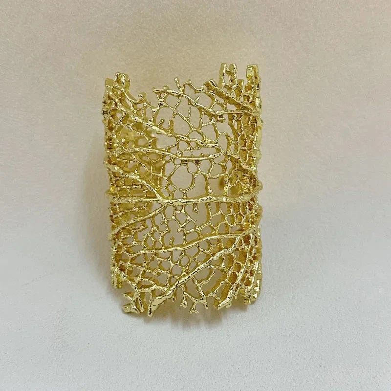 Wide Coral Women’s Bracelet gold