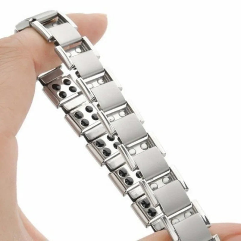 Men's Magnetic Anti-Stress Bracelet Silver