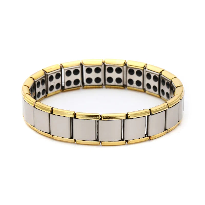 Men's Magnetic Anti-Stress Bracelet Gold and Silver