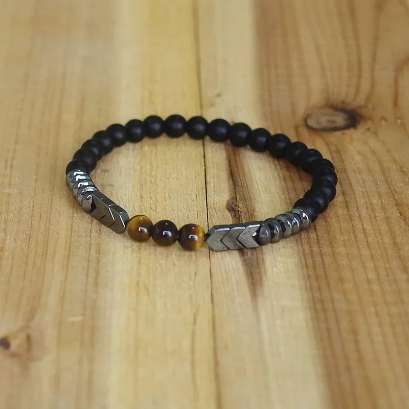 Buddhist Chain Bracelet in Stones and Beads