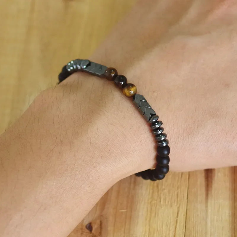Buddhist Chain Bracelet in Stones and Beads