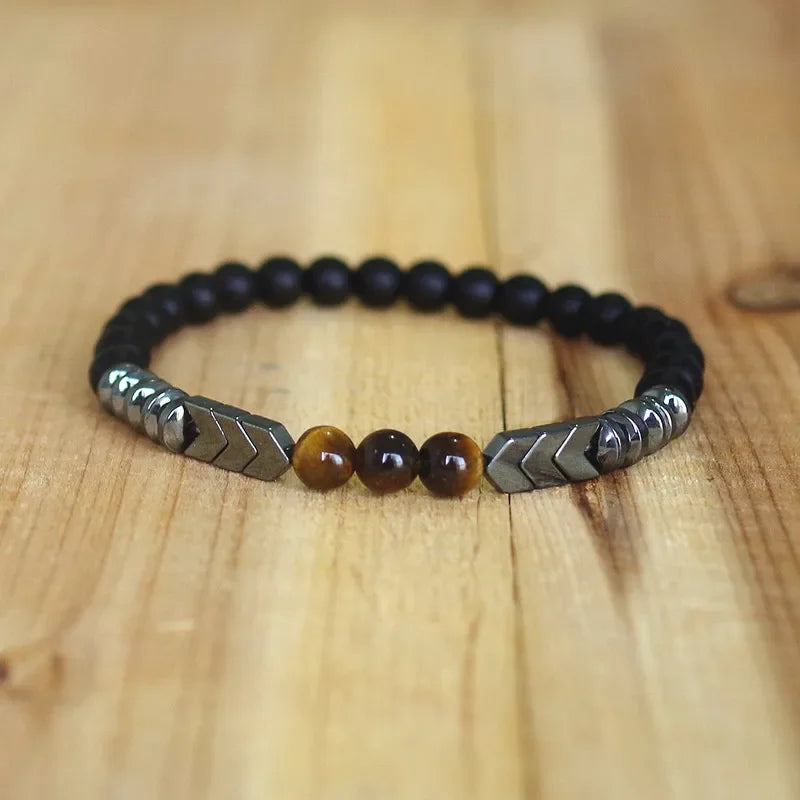Buddhist Chain Bracelet in Stones and Beads