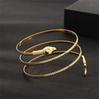 Women's Snake Cuff Bracelet, Gold Reptile