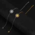 Sacred Geometry Mandala Bracelet for Women Gold