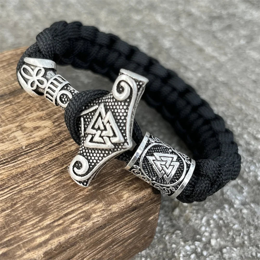 Mjolnir Bracelet - Thor Hammer Viking Black 2 
