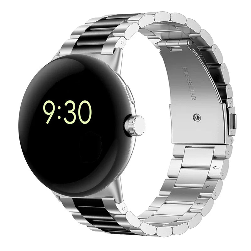 Hardened Steel Watch Bracelet Smartwatch Google Pixel Watch 1 & 2 silver black