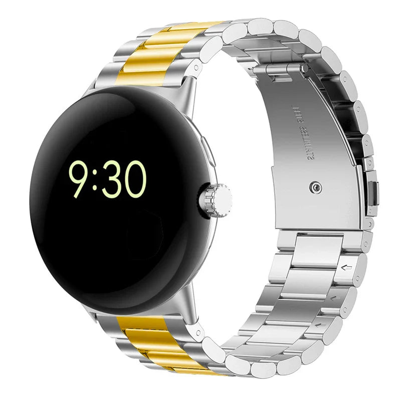 Hardened Steel Watch Bracelet Smartwatch Google Pixel Watch 1 & 2 silver gold