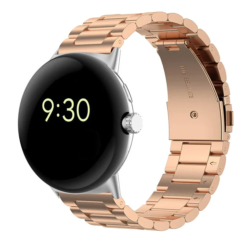 Hardened Steel Watch Bracelet Smartwatch Google Pixel Watch 1 & 2 rose gold
