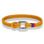 Braided rope nautical bracelet with knot for men or women yellow