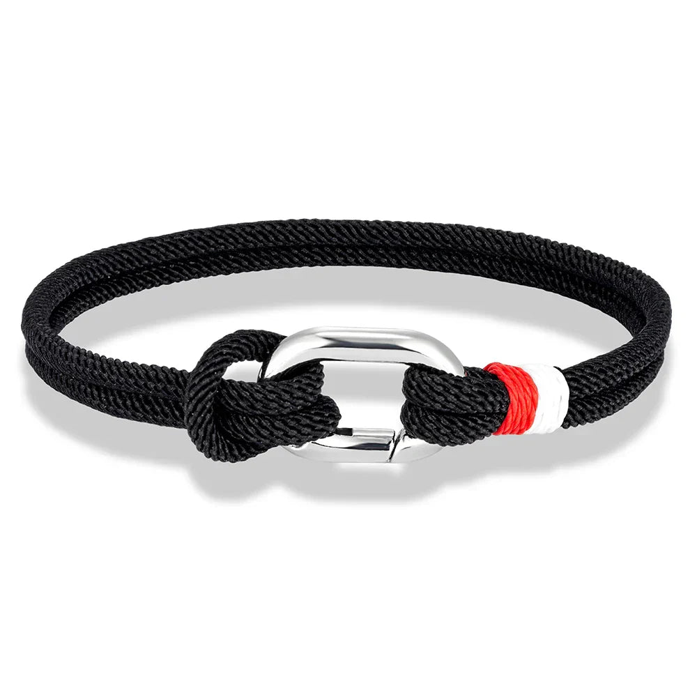 Braided rope nautical bracelet with knot for men or women