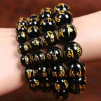 Black Buddhist Amulet Curb Bracelet