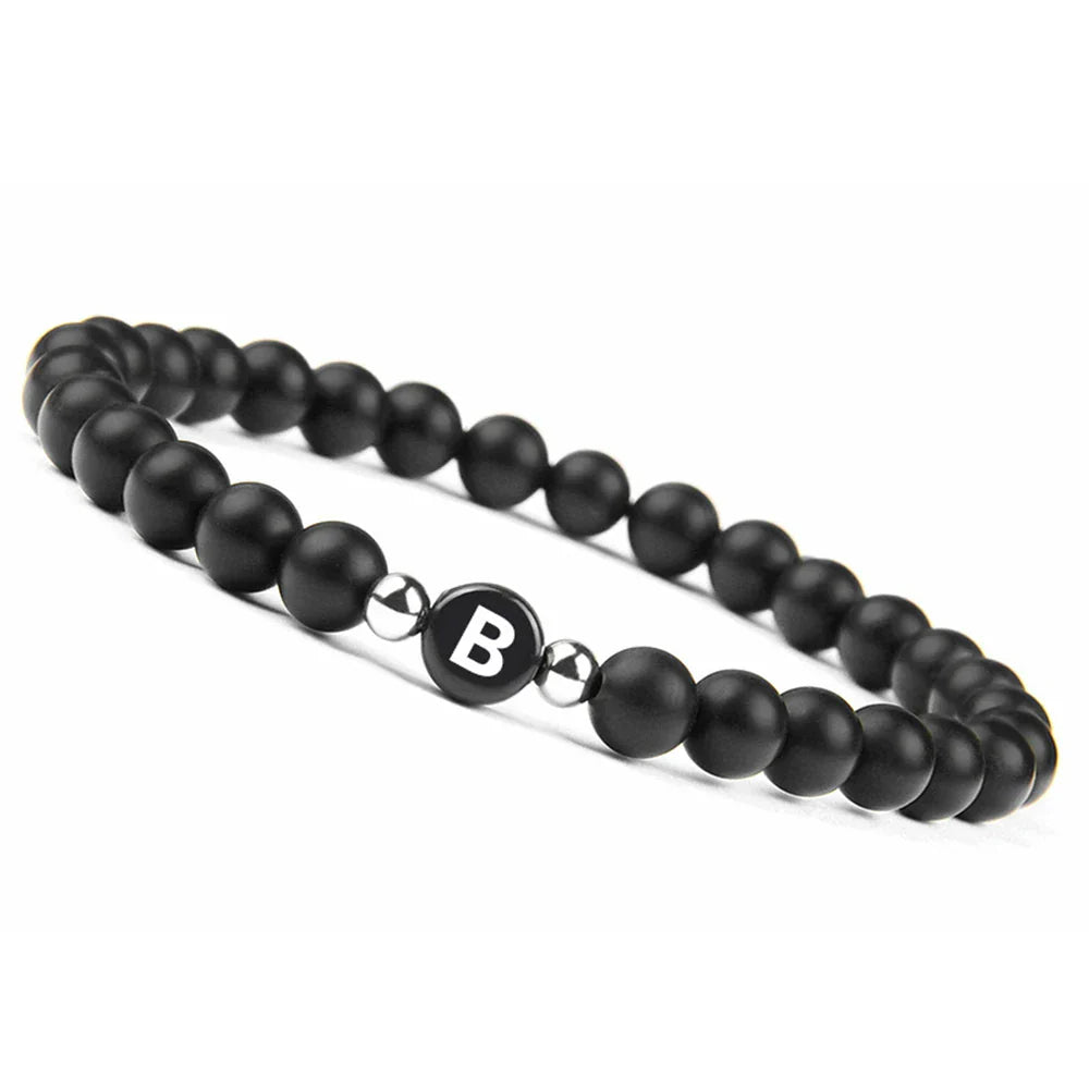 Black initial bracelet b