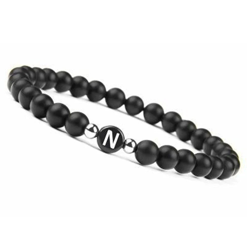 Black initial bracelet n