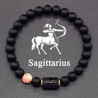 Black Zodiac Sign Bracelet Astro Black 12 Constellations Sagittarius