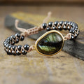 Celestial Eye Bracelet in Labradorite & Hematite