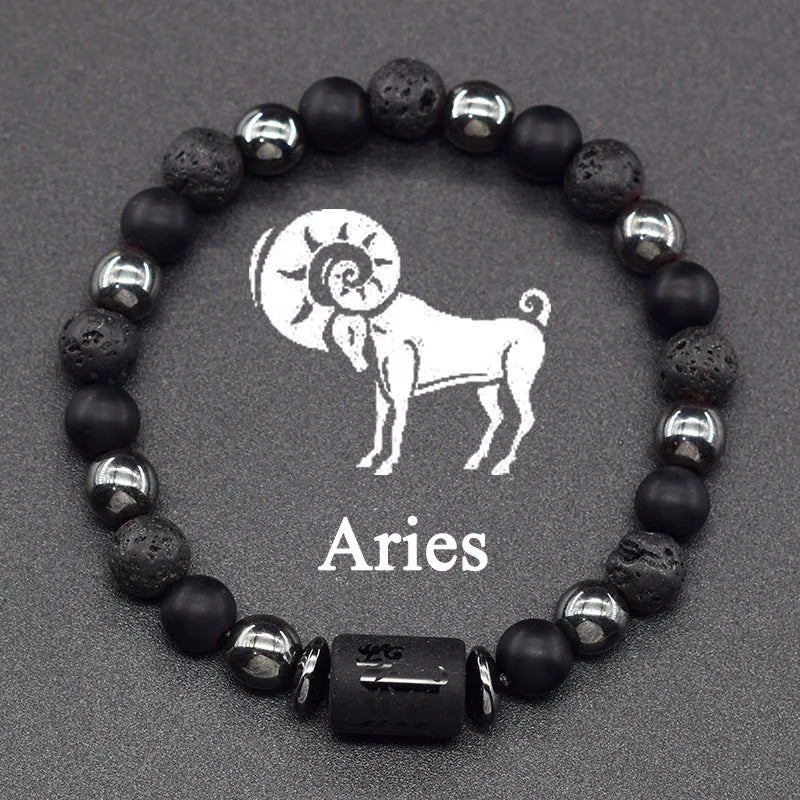 12 Constellations Zodiac Sign Beaded Bracelet aries
