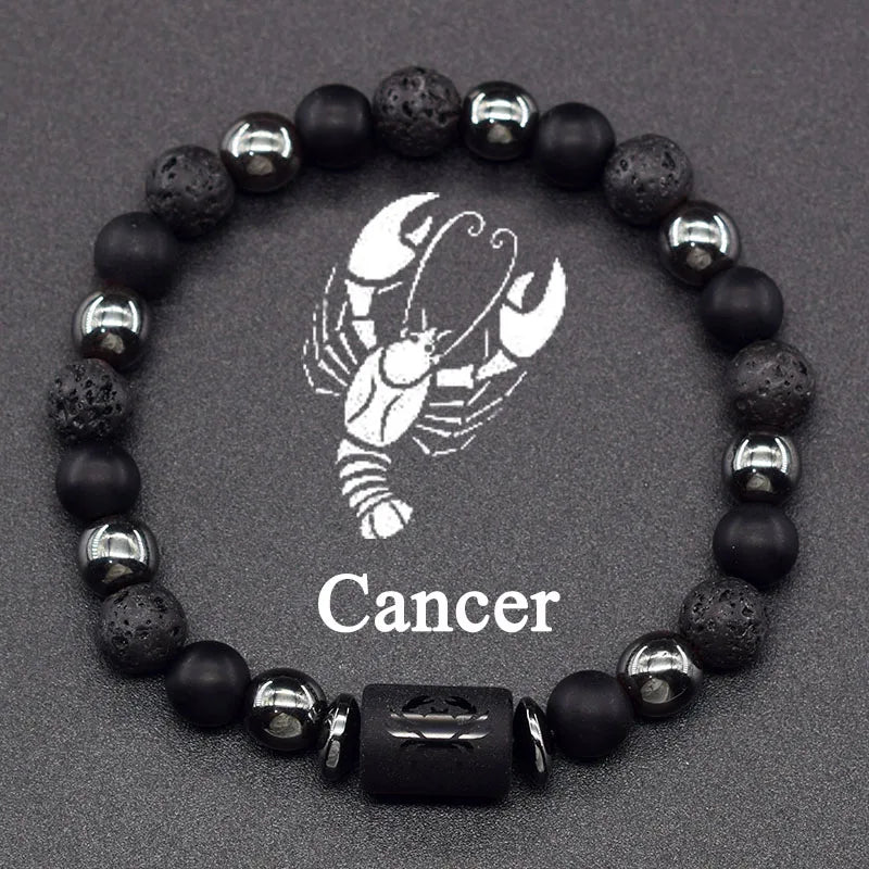 12 Constellations Zodiac Sign Beaded Bracelet cancer