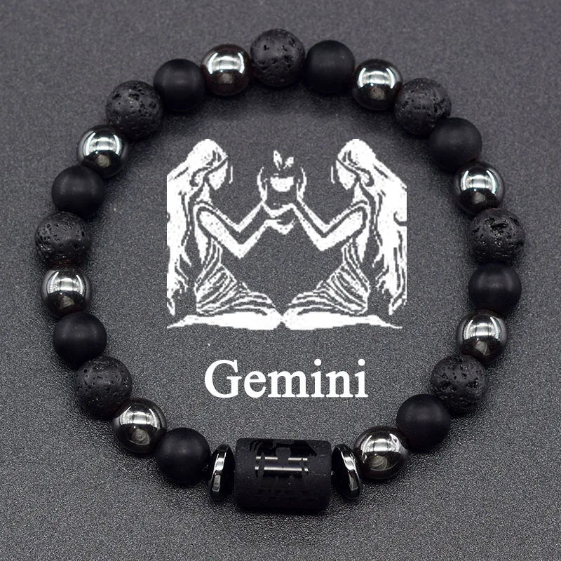 12 Constellations Zodiac Sign Beaded Bracelet gemini