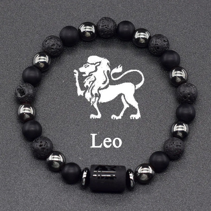 12 Constellations Zodiac Sign Beaded Bracelet leo