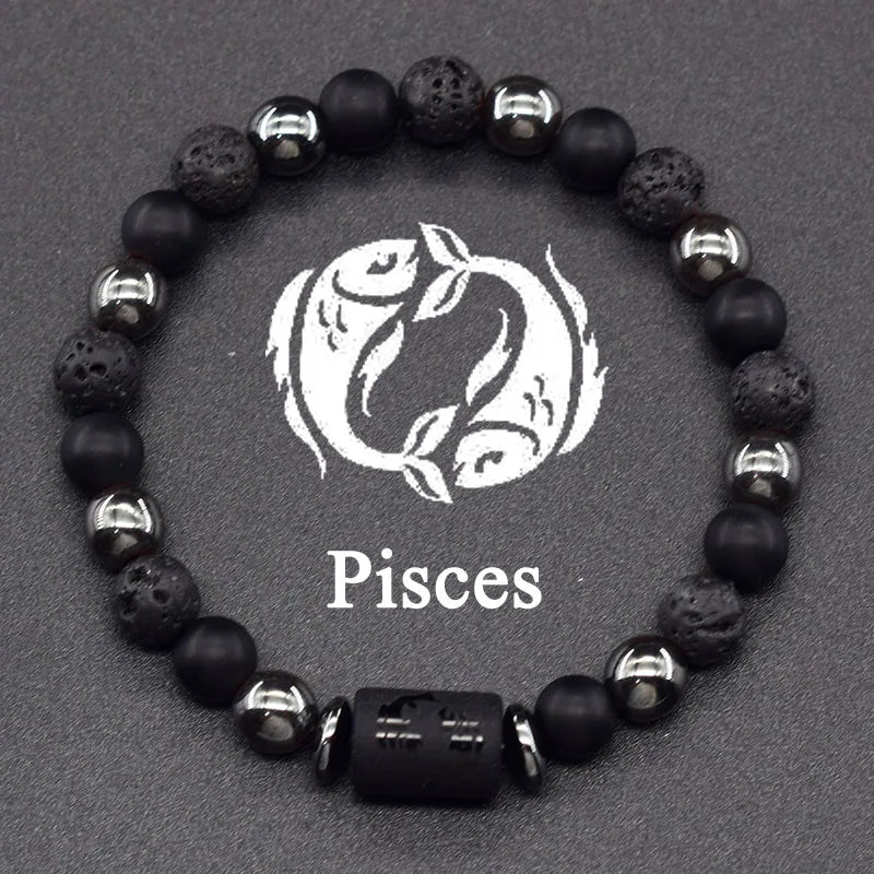 12 Constellations Zodiac Sign Beaded Bracelet pisces