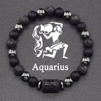 12 Constellations Zodiac Sign Beaded Bracelet aquarius