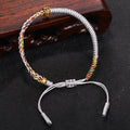 Grey Tibetan Buddhist Braided Curb Bracelet