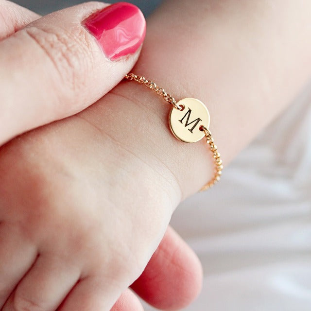 Personalized Baby Bracelet Gold Name Initial