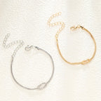 Couple Bracelet Interlocked Knot in Gold and Silver (Set of 2 Bracelets)