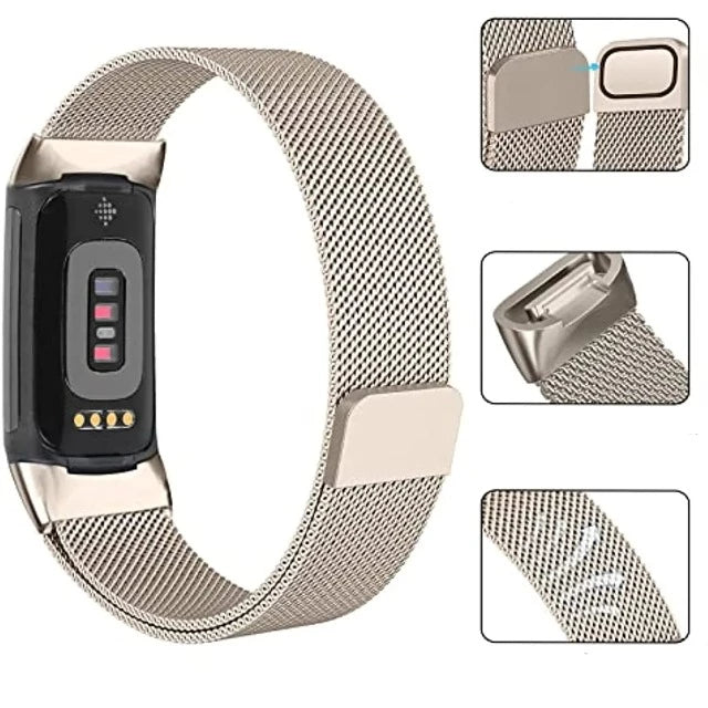 Fitbit Charge 3, Charge 4, Charge 5 watch band silver