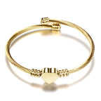 Adjustable Heart Link Bracelet for Women Gold
