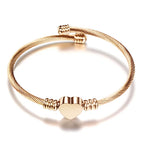 Adjustable Heart Link Bracelet for Women Rose Gold