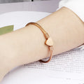 Adjustable Heart Link Bracelet for Women Rose Gold