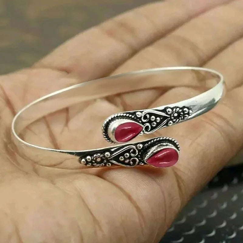 Retro Link Bracelet Water Drop Red