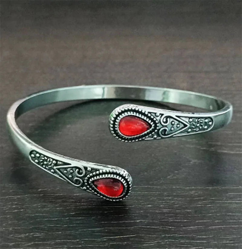 Retro Link Bracelet Water Drop Red